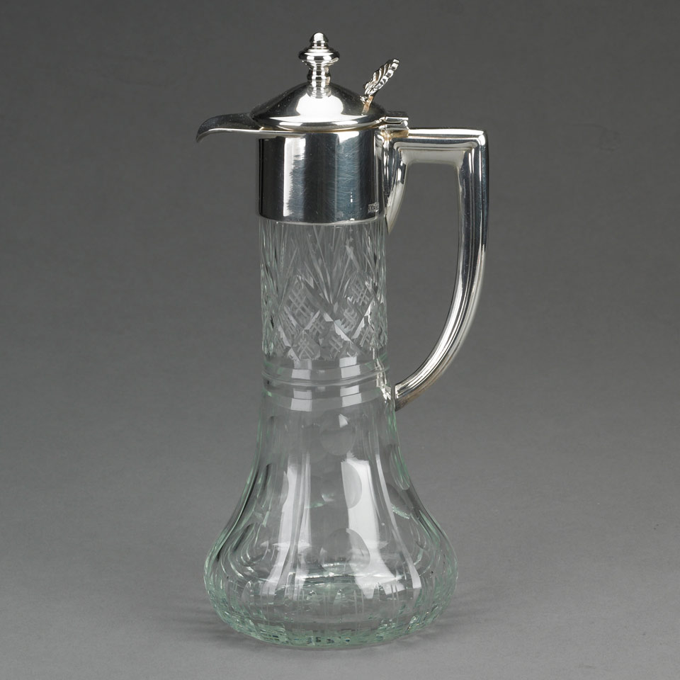 Appraisal: Peruvian Silver Mounted Cut Glass Claret Jug Carlo Mario Camusso