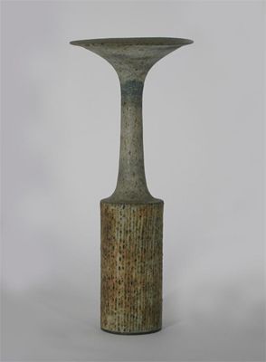 Appraisal: A tall Lucie Rie stoneware bottle vase tall cylindrical form