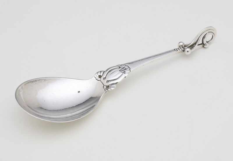 Appraisal: A Georg Jensen silver ornamental serving spoon - Copenhagen with