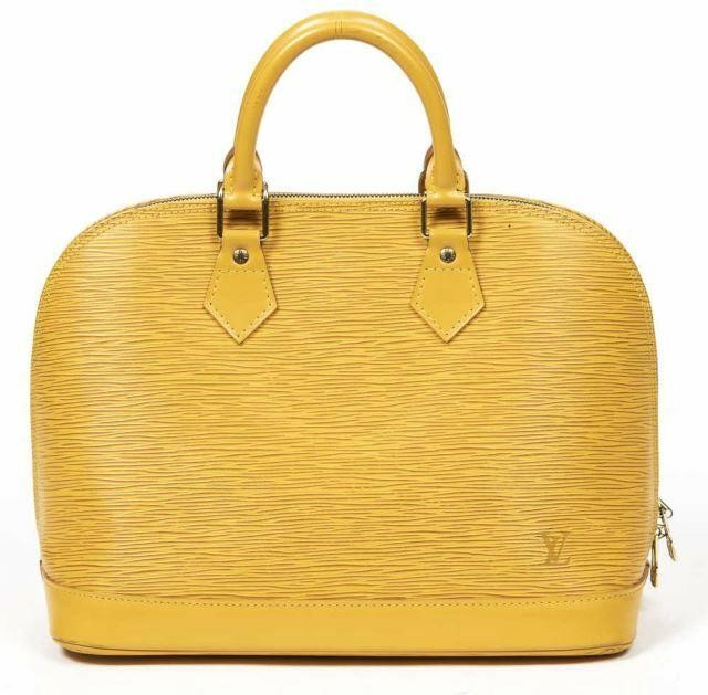 Appraisal: Louis Vuitton Alma PM handbag in yellow Epi leather with