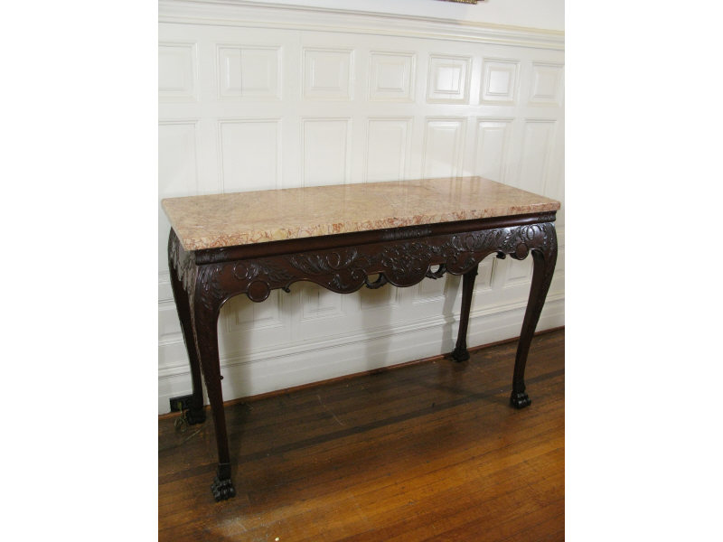 Appraisal: Irish Chippendale Style Marble Top Console Table Chippendale style in