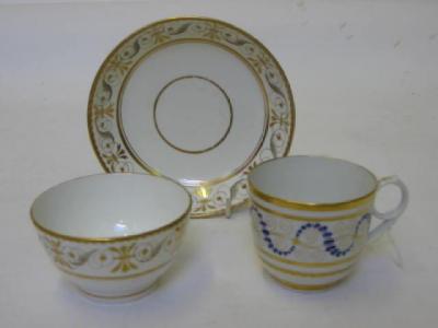 Appraisal: A FACTORY Z PORCELAIN CUP AND SAUCER c grey painted