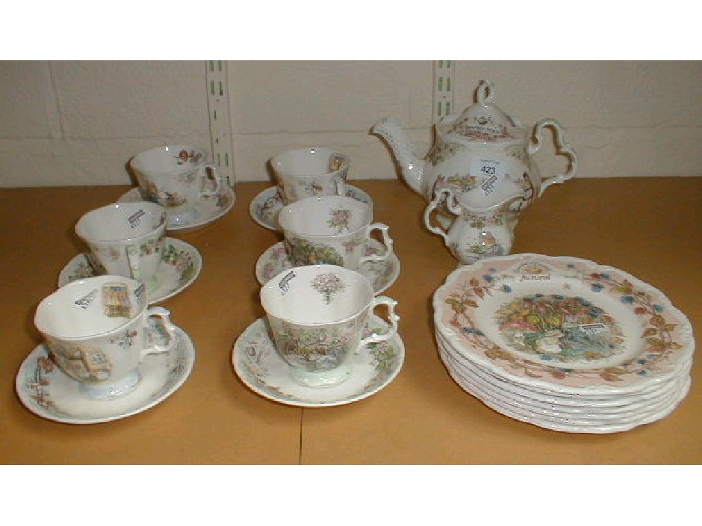 Appraisal: A Brambly Hedge tea service and seven tea plates