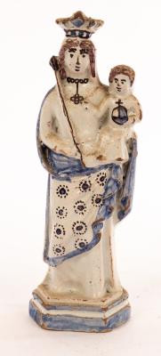 Appraisal: An th Century faience figure of the Virgin and Child