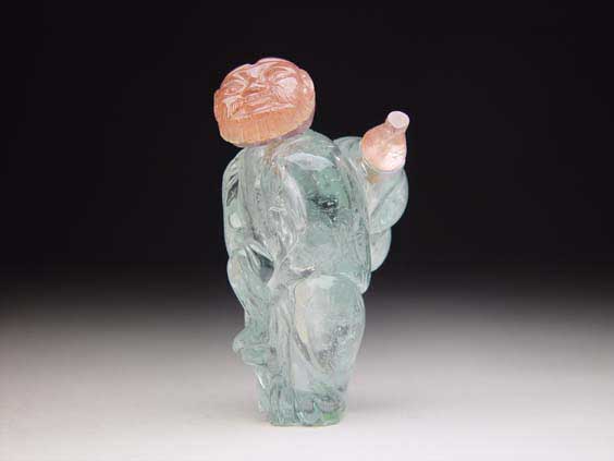 Appraisal: RARE AQUAMARINE SNUFF BOTTLE Finely hollowed and rare figural carved