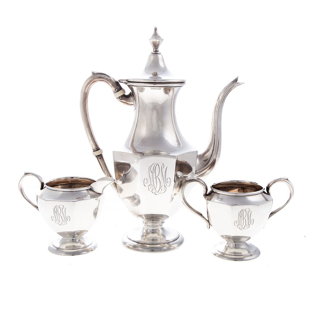 Appraisal: Preisner Sterling After Dinner -pc Coffee Service series comprising coffee