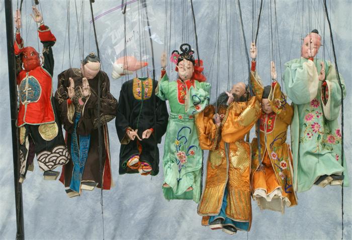 Appraisal: Lot of traditional Chinese opera puppets approximate height is damage