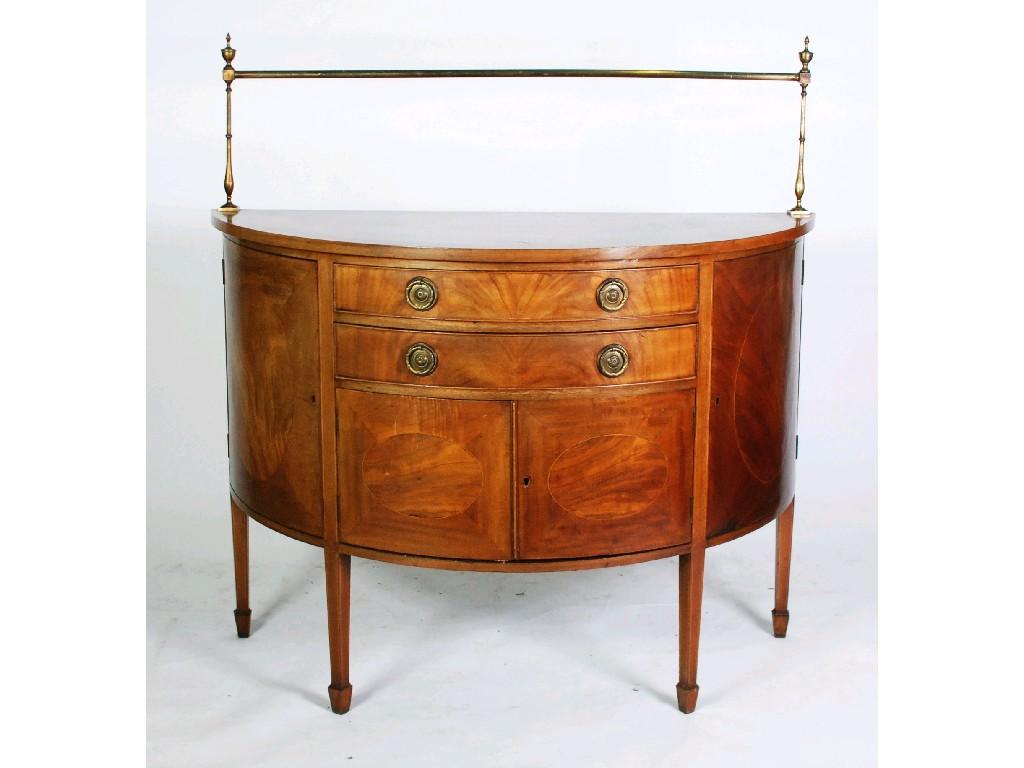 Appraisal: EARLY TWENTIETH CENTURY GEORGIAN STYLE MAHOGANY DEMI LUNE SIDEBOARD the