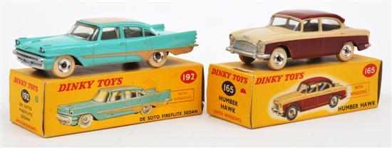 Appraisal: Two Dinky Models No De Soto Firelite Sedan turquoise body