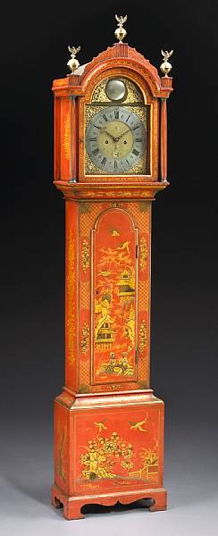 Appraisal: A George III japanned tall case clock Thomas Moore Ipswich