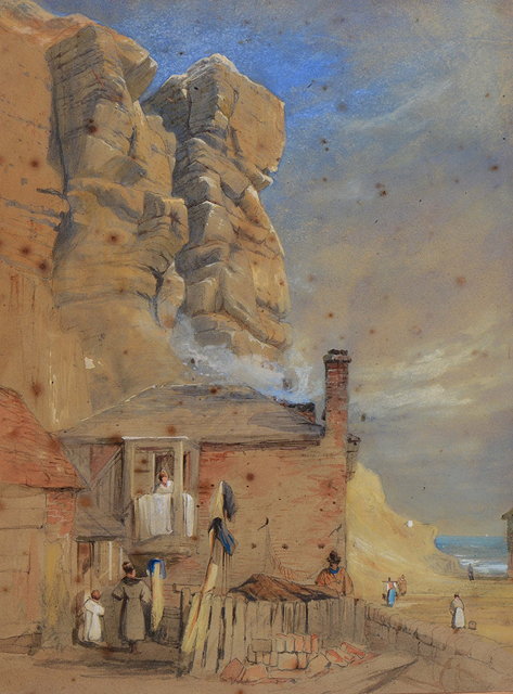 Appraisal: SAMUEL PROUT - 'The East Cliff Hastings' pencil and watercolour