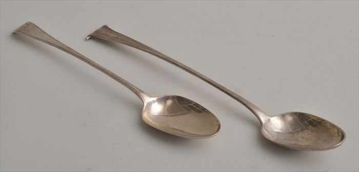 Appraisal: SCOTTISH SILVER BASTING SPOON AND A GEORGIAN SPOON The first