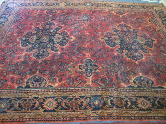 Appraisal: Mahal Persian Handmade Room Size Rug double medallion floral geometric