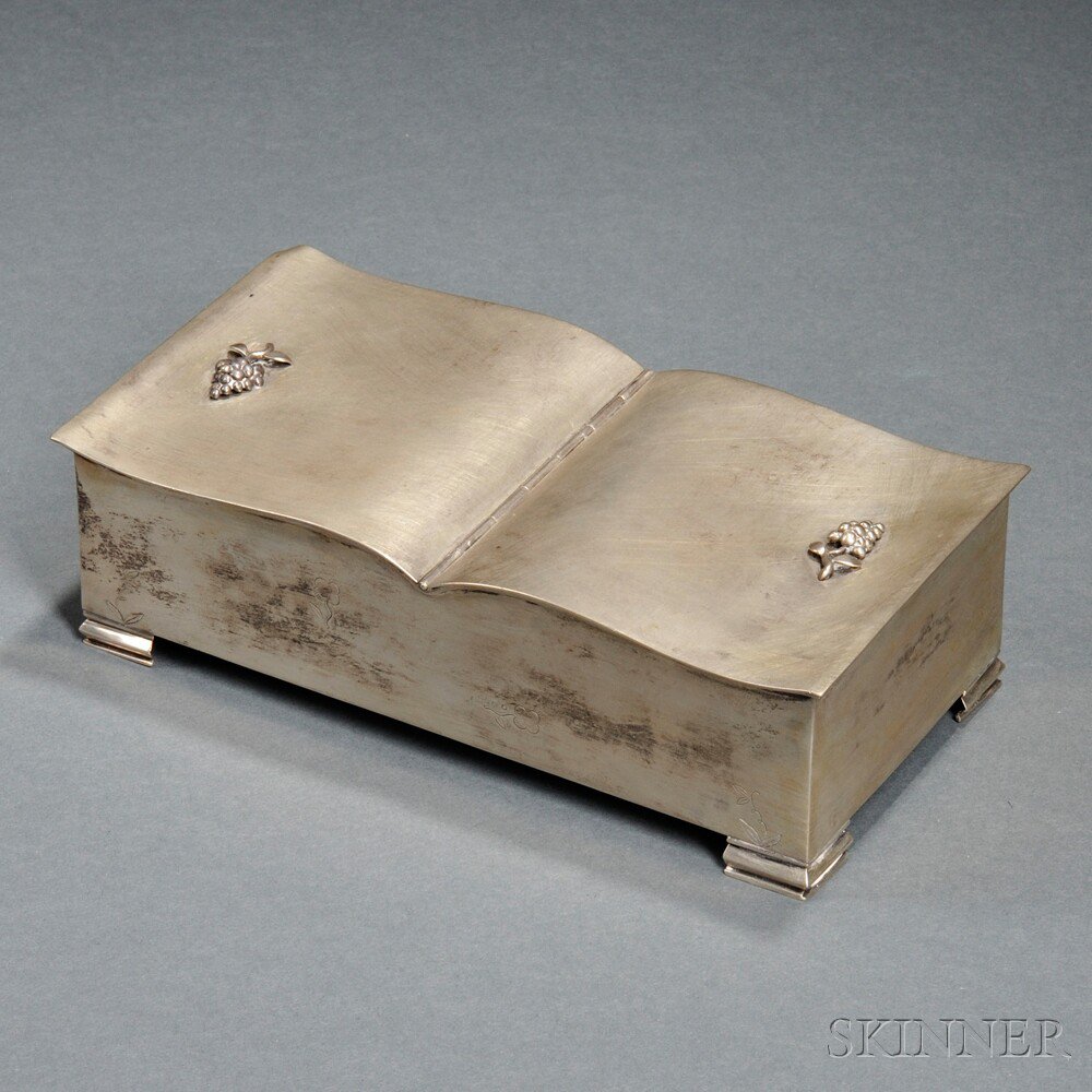 Appraisal: German Silver Cigarette Box Weimar early th century Theodore Muller