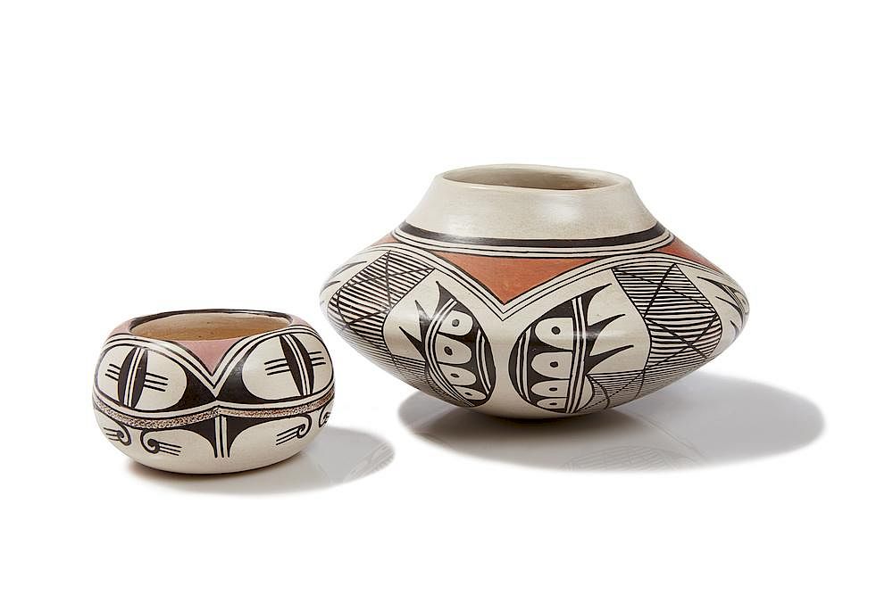 Appraisal: Two Helen Naha Feather Woman Hopi - Pots Two Helen