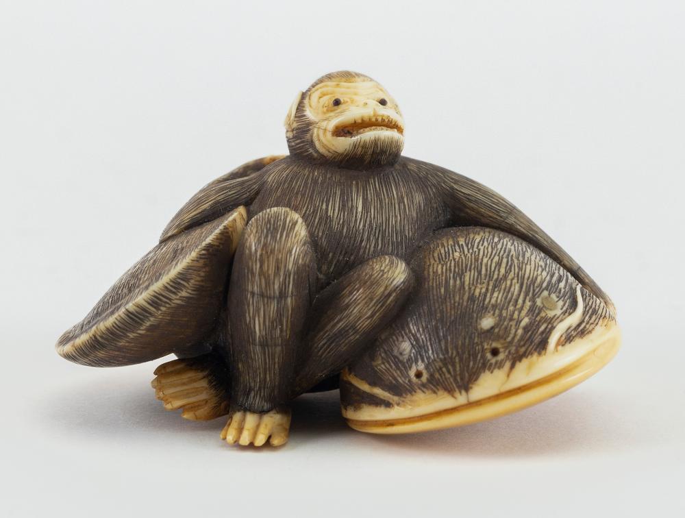 Appraisal: JAPANESE NETSUKE EARLY TH CENTURY LENGTH JAPANESE NETSUKE Early th