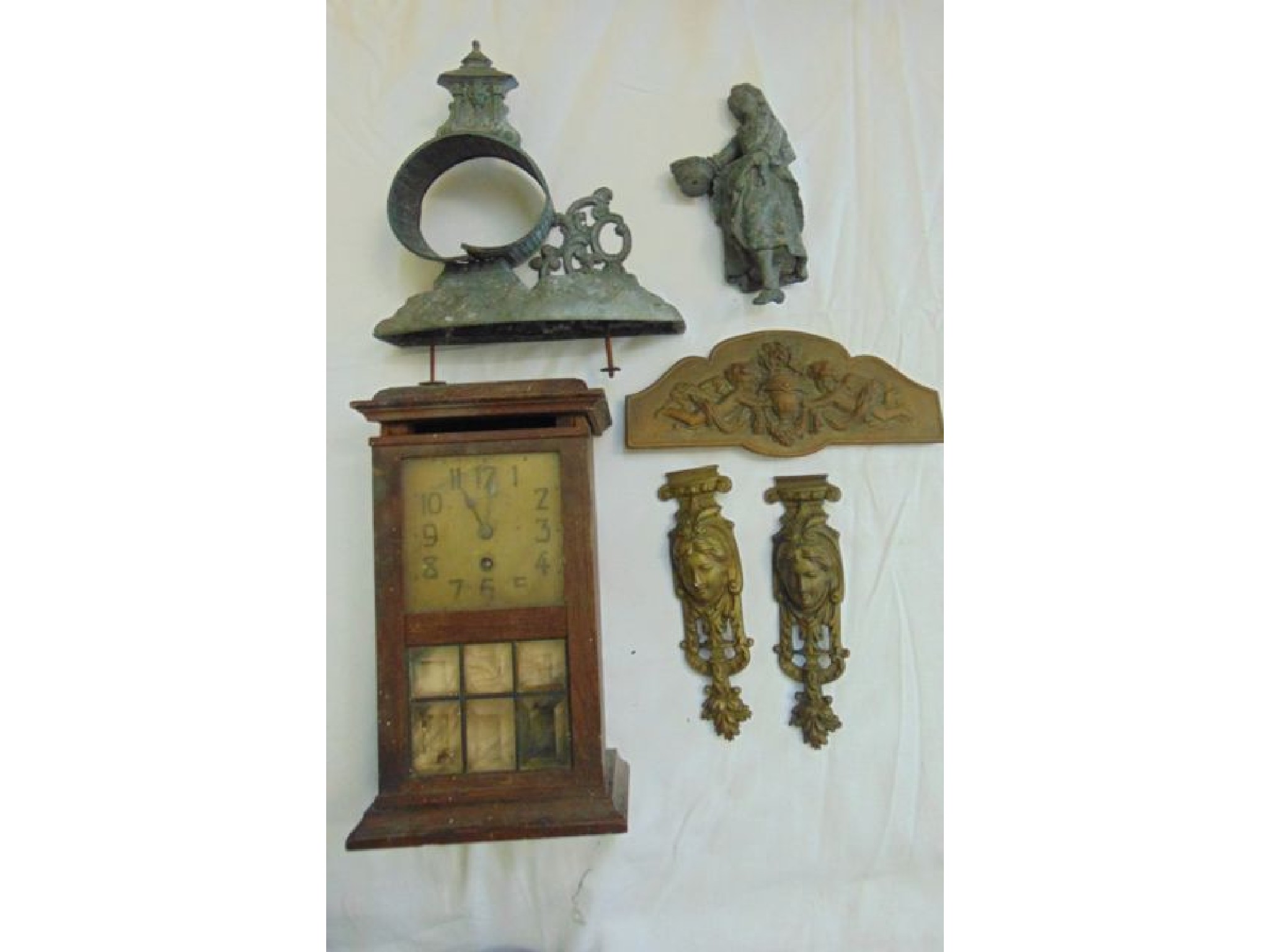 Appraisal: A quantity of ormolu clock mounts further spelter mounts brass