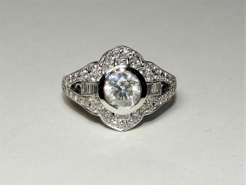 Appraisal: FINE Platinum ct Diamond Ladys Engagement Ring Orianne Collins Jewellery