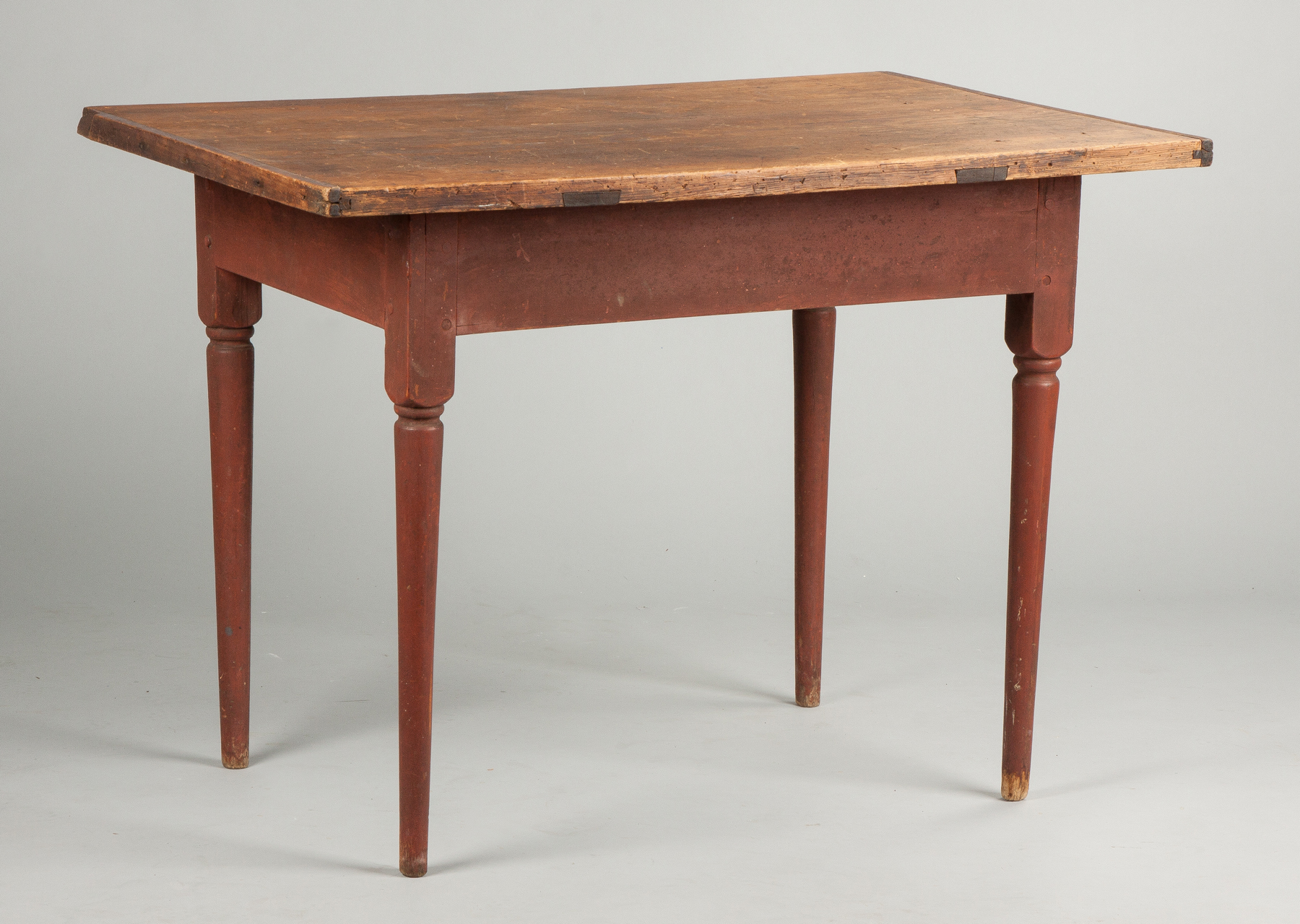 Appraisal: Pine Tavern Table Early th cent Pegged Two-board bread-board top