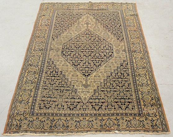 Appraisal: - Persian oriental carpet with overall blue field and geometric