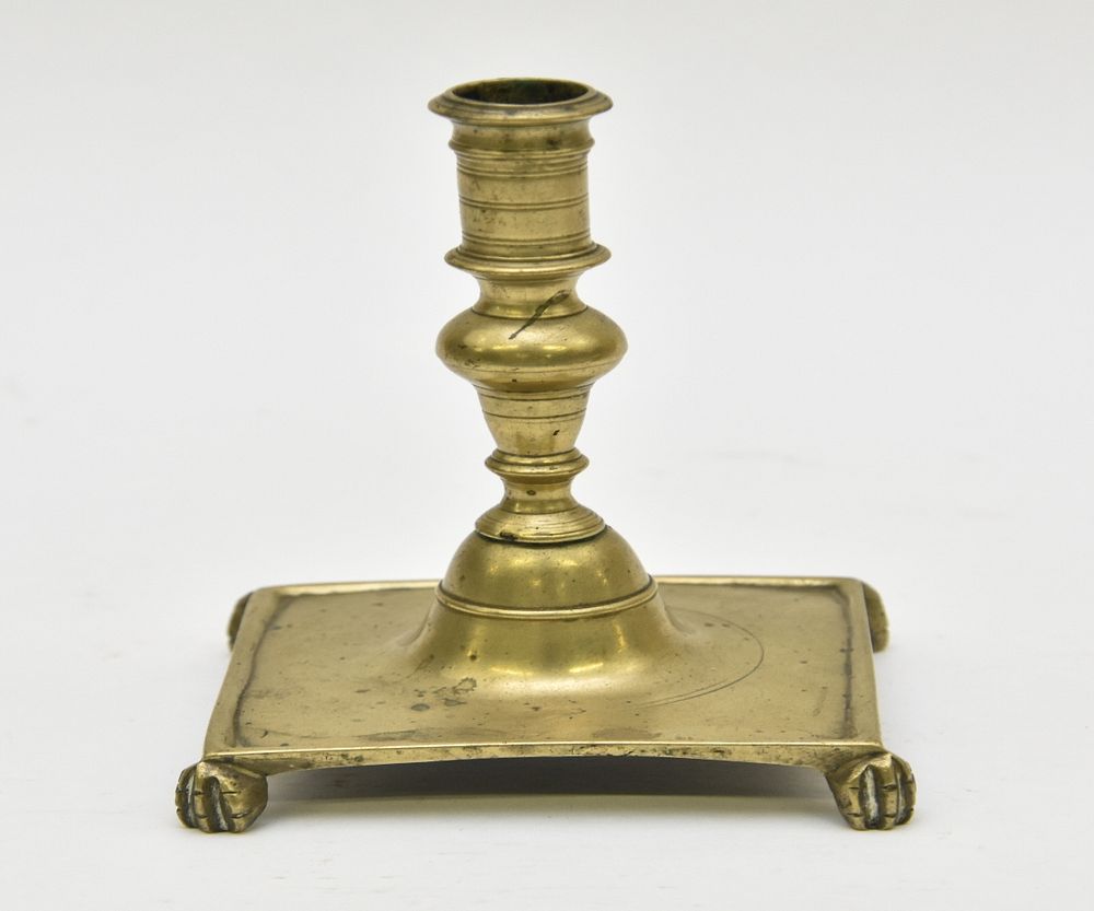 Appraisal: Spanish Brass Candlestick Spanish brass candlestick th c cast brass