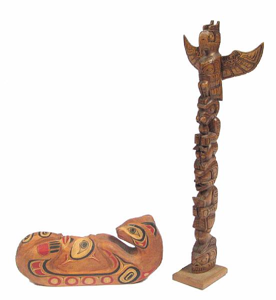 Appraisal: Two North Coast contemporary decorative objects height of tallest in