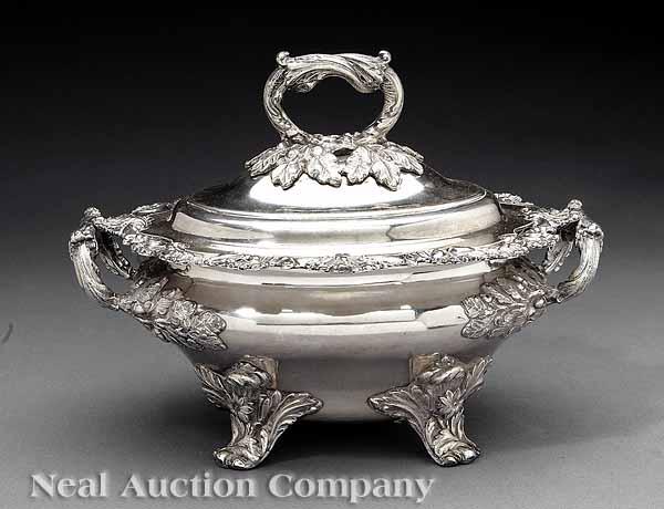 Appraisal: A Good Antique Sheffield Plate Covered Sauce Tureen th c