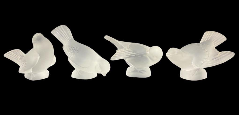 Appraisal: Set Of Lalique Frosted Bird FigurinesEach measure approx to Wide