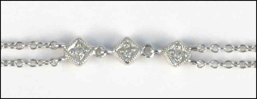 Appraisal: KARAT WHITE GOLD AND DIAMOND DOUBLE STRAND NECKLACE grams Condition