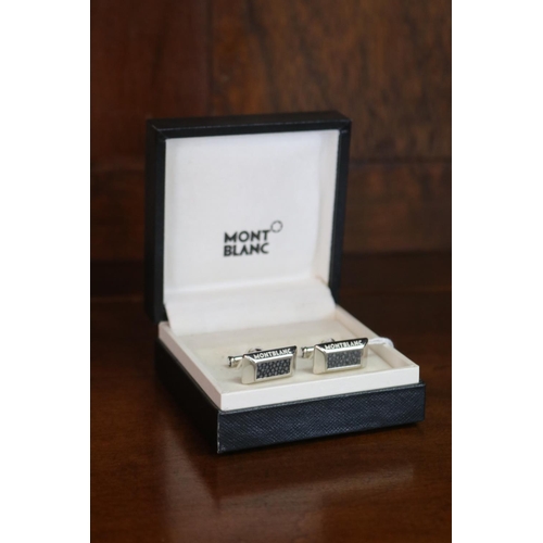 Appraisal: Pair of Mont Blanc silver cufflinks marked in box