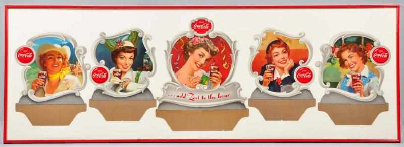 Appraisal: Coca-Cola Girls Heads Back Bar Display Description Standing variation Nicely