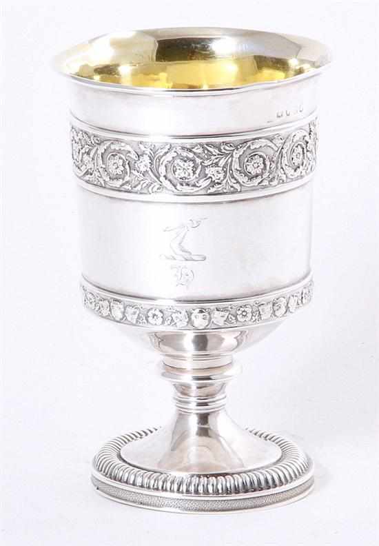 Appraisal: George III sterling goblet of Southern interest London dated flared