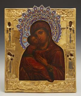 Appraisal: Russian Icon of the Virgin of Vladimir Moscow Russian Icon