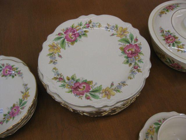 Appraisal: pc Homer Laughlin Virginia Rose Dinner service with servers