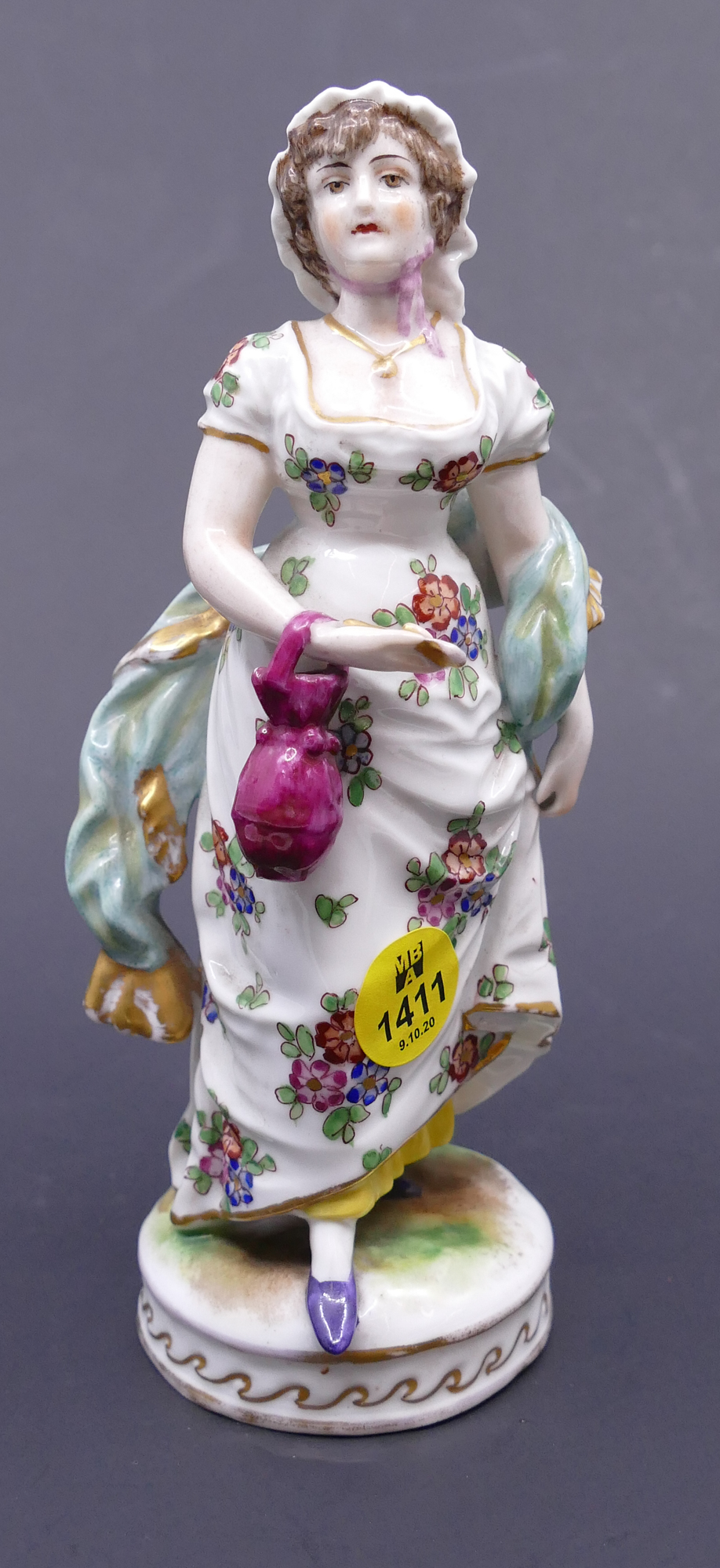 Appraisal: Antique German Volkstedt Porcelain Woman Figure- ''