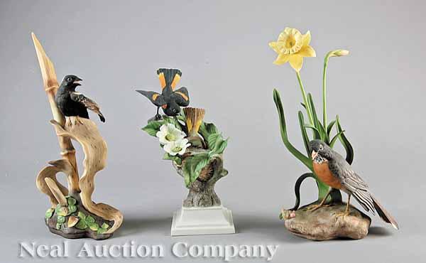 Appraisal: Three Boehm Porcelain Figures comprising an American Redstart figural group