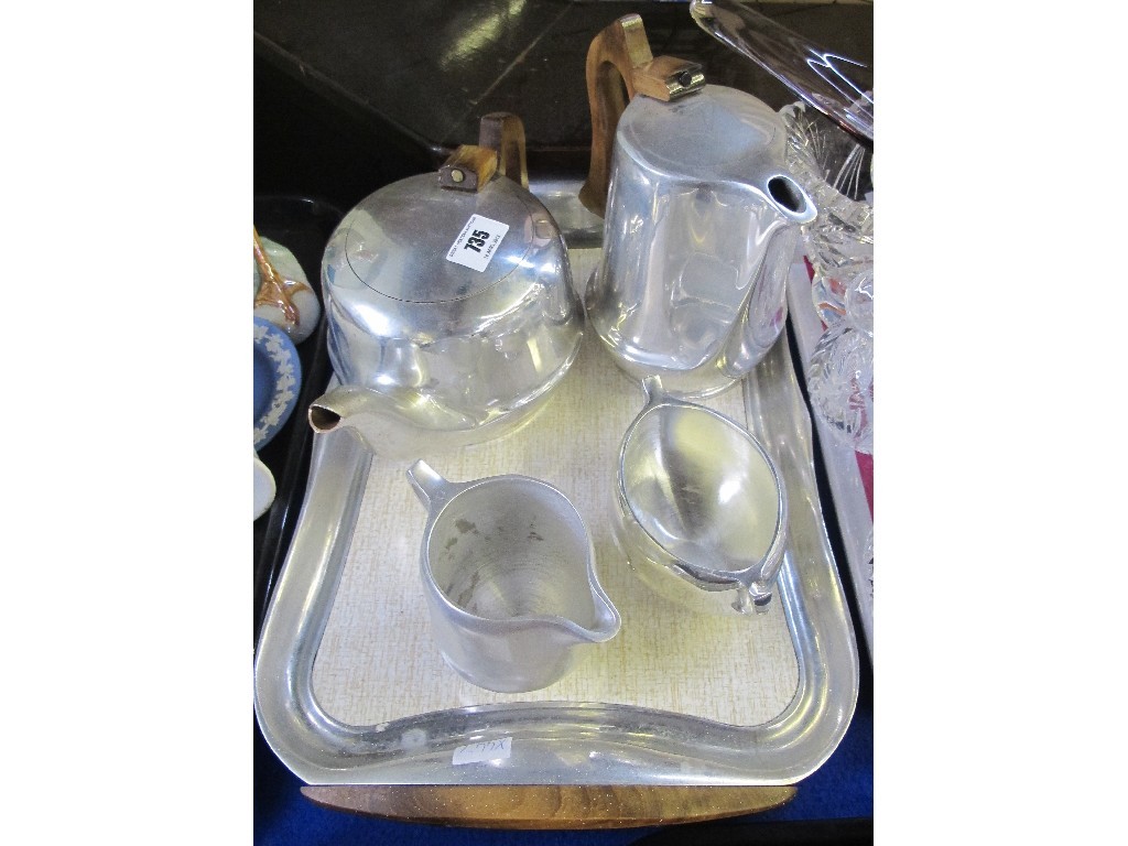 Appraisal: Picquotware teaset on tray