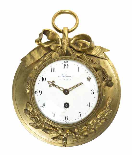 Appraisal: A French Gilt Bronze Wall Clock of circular form having