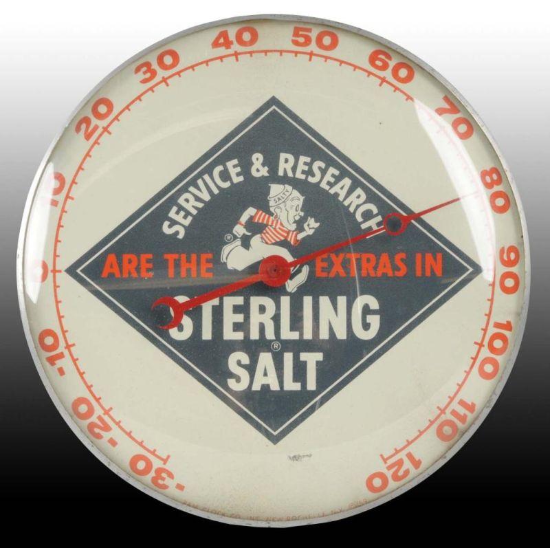 Appraisal: Sterling Salt Pam Glass Metal Thermometer Description Circa s General