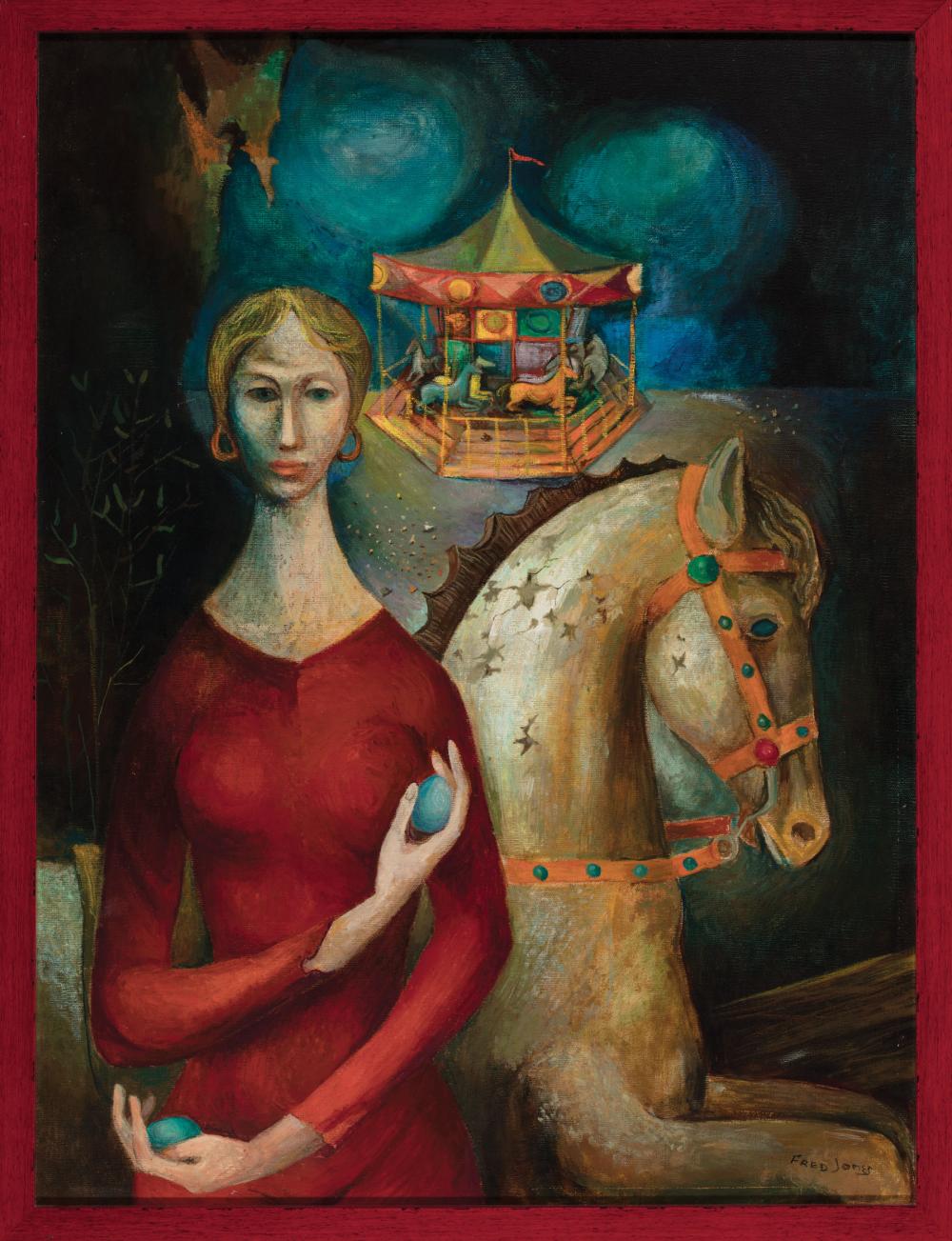 Appraisal: Frederick D Jones Jr American Chicago - Carousel oil on