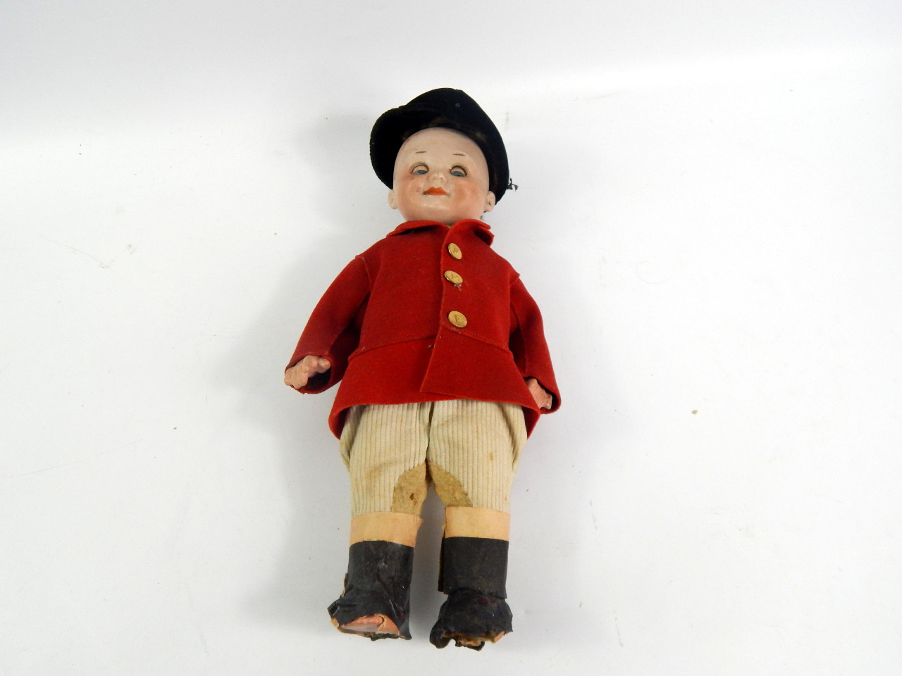 Appraisal: An early thC Armand Marseille bisque headed hunting doll with