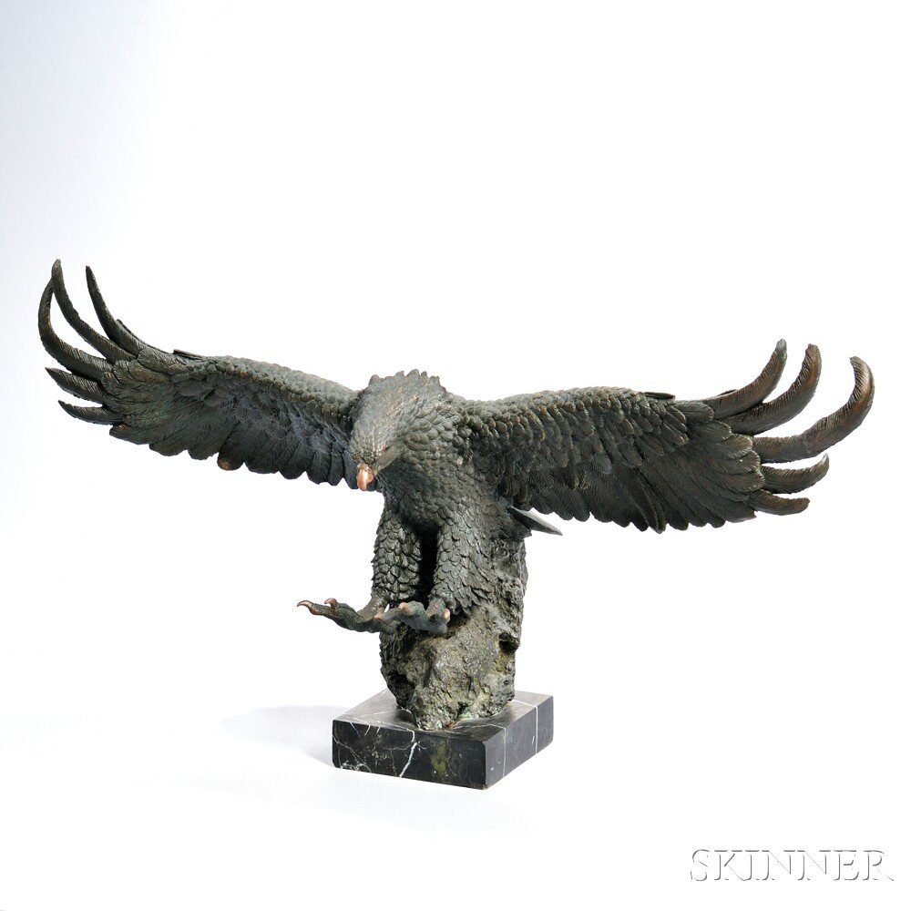 Appraisal: Bronze Model of an Eagle th century modeled in flight