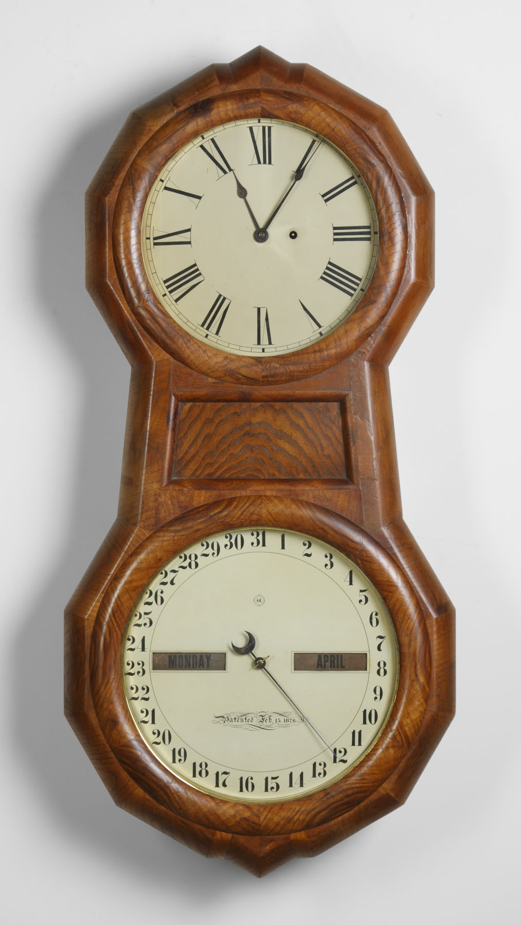 Appraisal: Seth Thomas Office Calendar Wall Clock Burl case with old