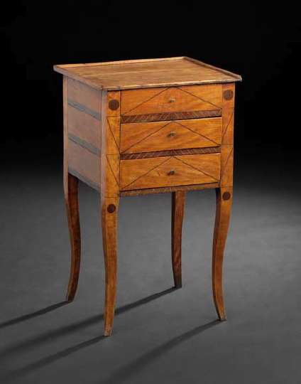 Appraisal: Provincial Directoire Fruitwood Bedside Commode early th century the rectangular