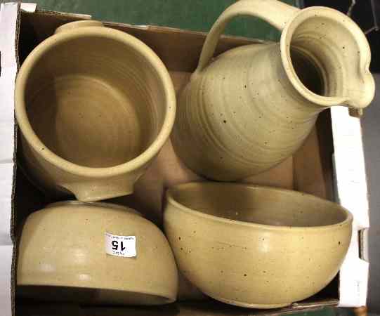 Appraisal: Tray of Russell Collins Stoneware comprising a '' Bowl ''