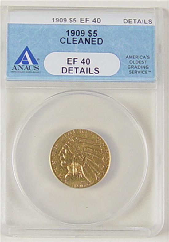 Appraisal: Gold Coin Anacs certified and graded SF Details - cleaned