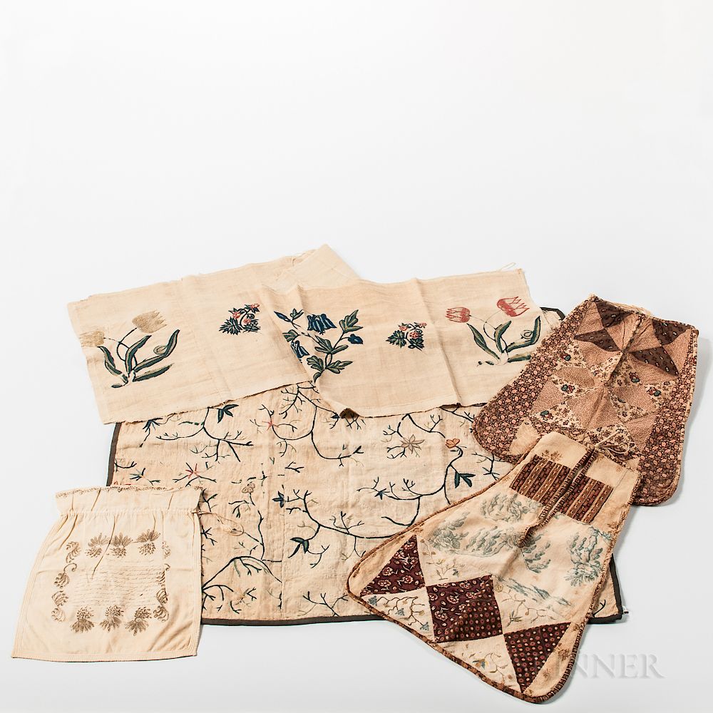 Appraisal: Five Early Textile Items Five Early Textile Items late th