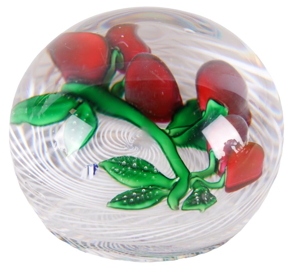 Appraisal: SAINT LOUIS BERRIES PAPERWEIGHT dated interior signature cane the berries