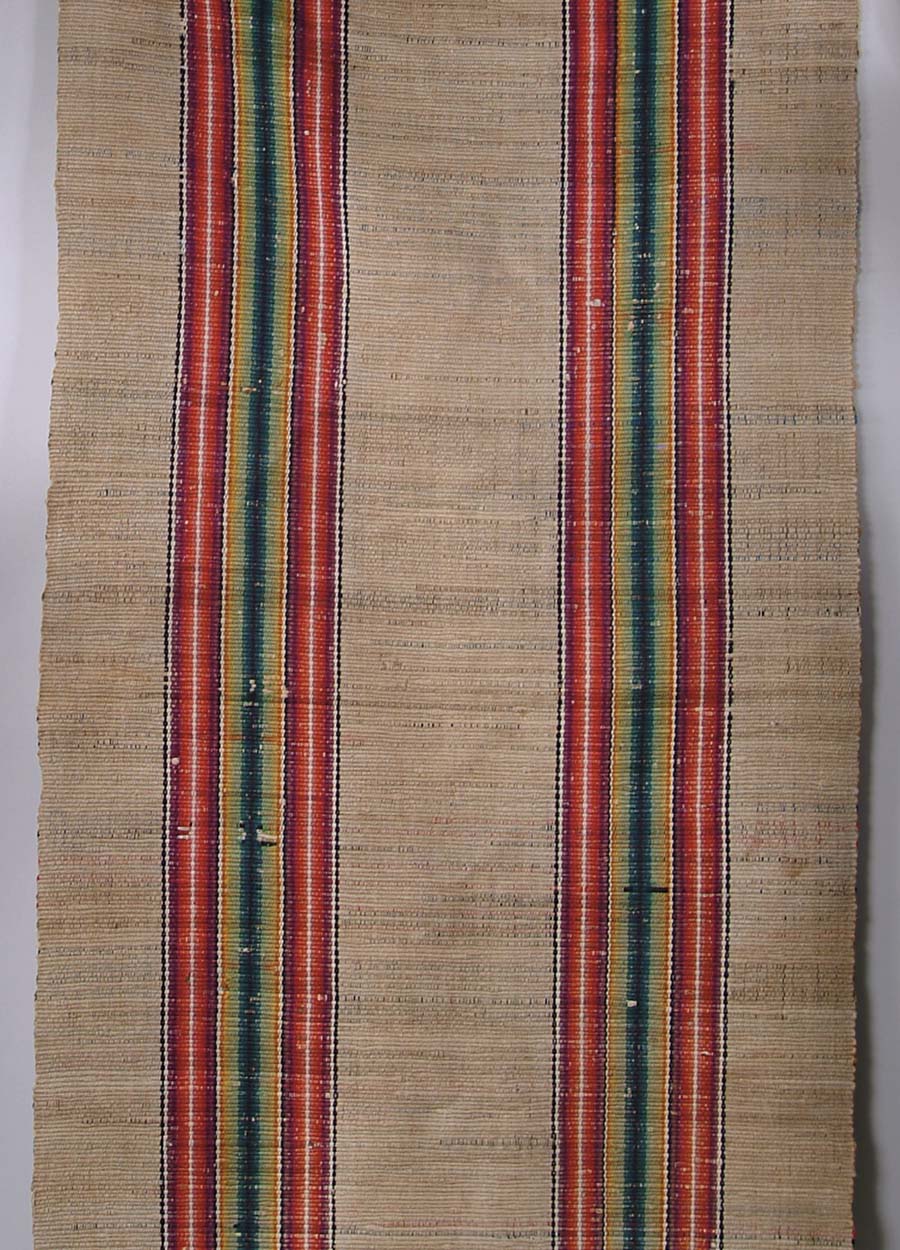 Appraisal: THREE STRIPED RAG RUNNERS Circa Tan field with red and