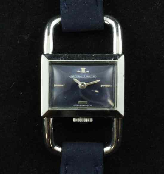 Appraisal: A lady's stylish stainless steel Jaeger Le Coultre wrist watch